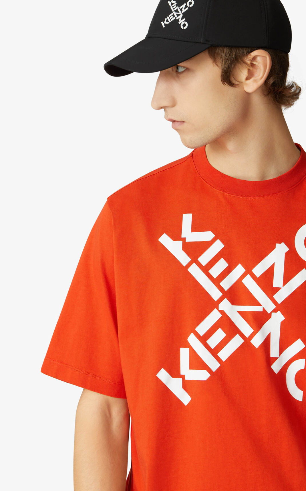 T Shirt Kenzo Homme Sport Big X Orange Foncé DVUCA-9814